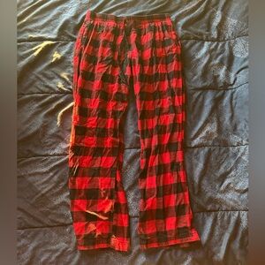 Red and Black Plaid Pajama Pants